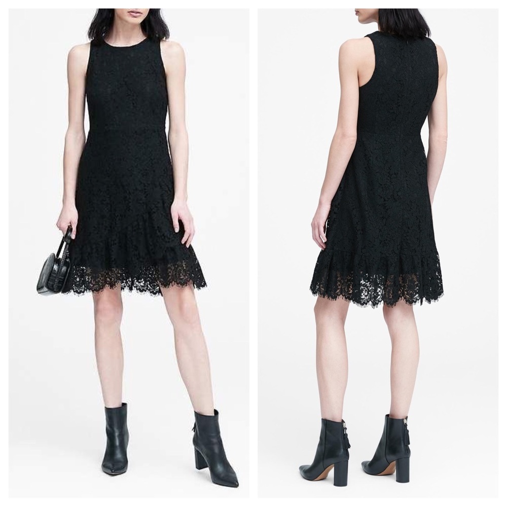 🤍 nwt | br | lace ruffle wrap racerback dress